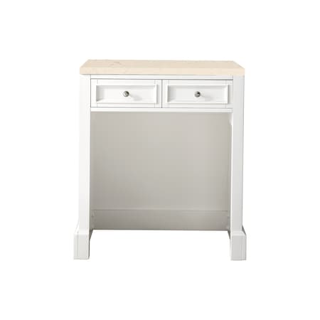 James Martin Vanities De Soto 30in Countertop Unit, Bright White w/ 3 CM Eternal Marfil Quartz Top 825-CU30-BW-3EMR
